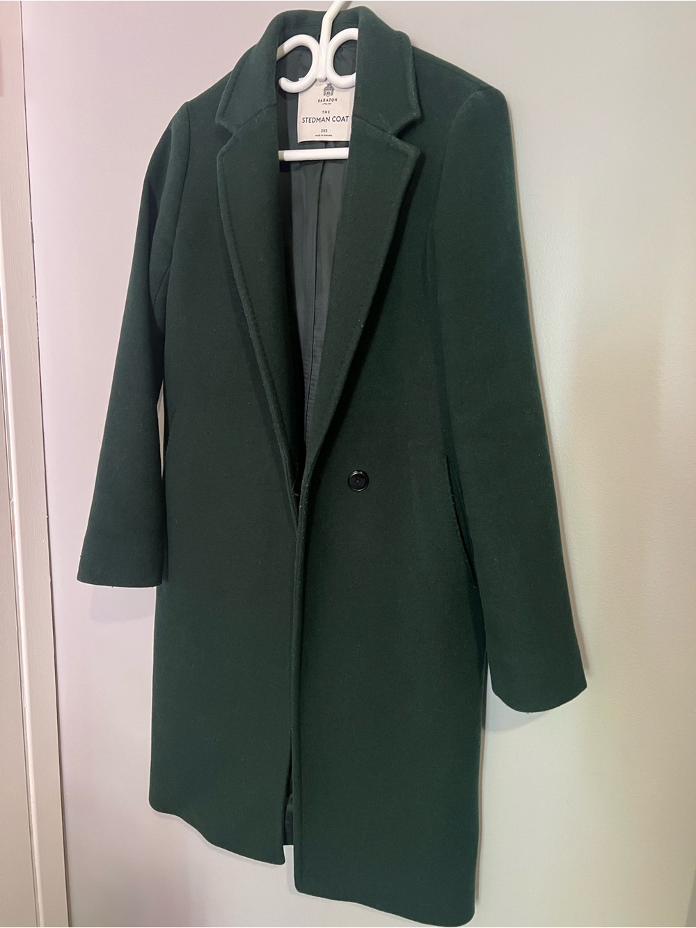 Aritzia Babaton Stedman Wool Coat XS Scarab Green